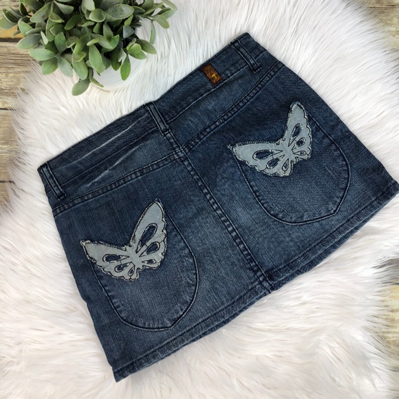 7 For All Mankind Butterfly A-line Denim Skirt 28 - Picture 1 of 7